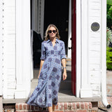 The JA Shirtdress - Peacoat Venetian Tile