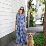 The JA Shirtdress - Peacoat Venetian Tile