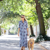 The JA Shirtdress - Peacoat Venetian Tile