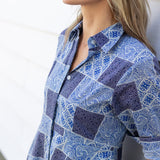 The JA Shirtdress - Peacoat Venetian Tile