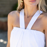 Elle Dress Poplin - Blanc