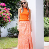 Park Avenue Skirt - Tangerine Marbella