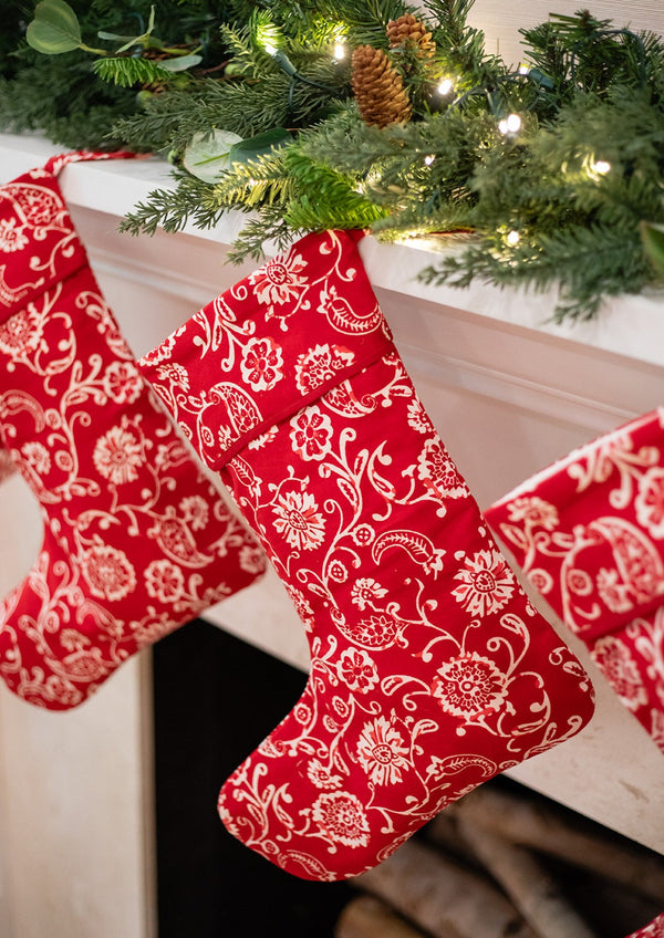 bright red christmas stocking
