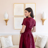 Kate Dress Dupioni - Burgundy