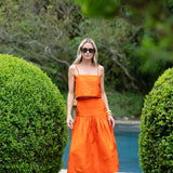 Circle Skirt Dupioni - Tangerine