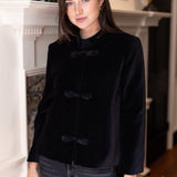 Mandarin Velvet Jacket - Noir
