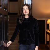 Mandarin Velvet Jacket - Noir