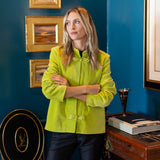 Mandarin Velvet Jacket - Matcha