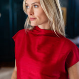 Tramell Top Dupioni - Cranberry