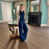 Julia Pant Velvet - Azure