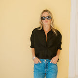 The Carolyn Shirt Dupioni - Noir
