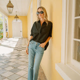 The Carolyn Shirt Dupioni - Noir