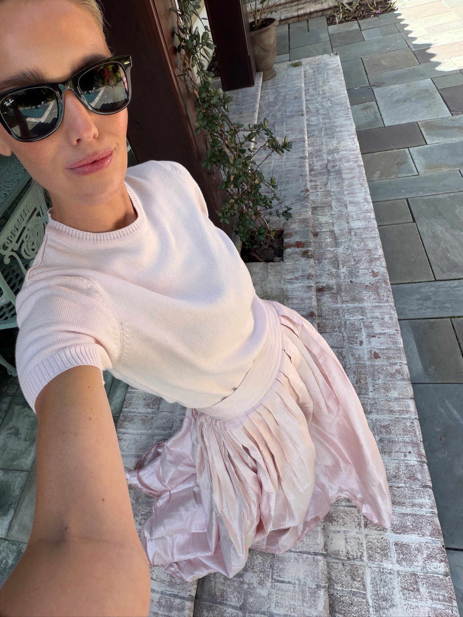 Ball Skirt & Lee Sweater in Shell