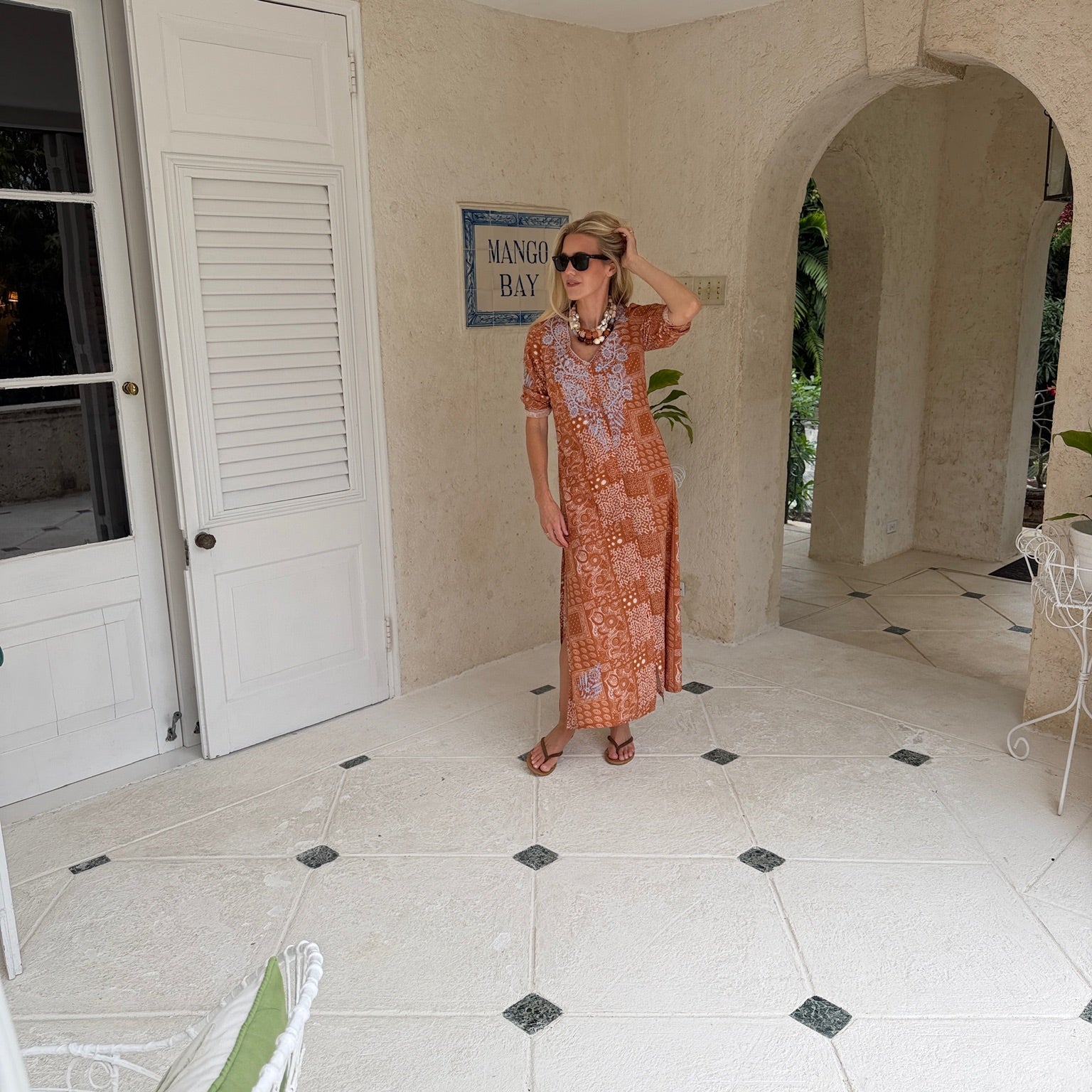 Chloe Caftan Mocha Bandana