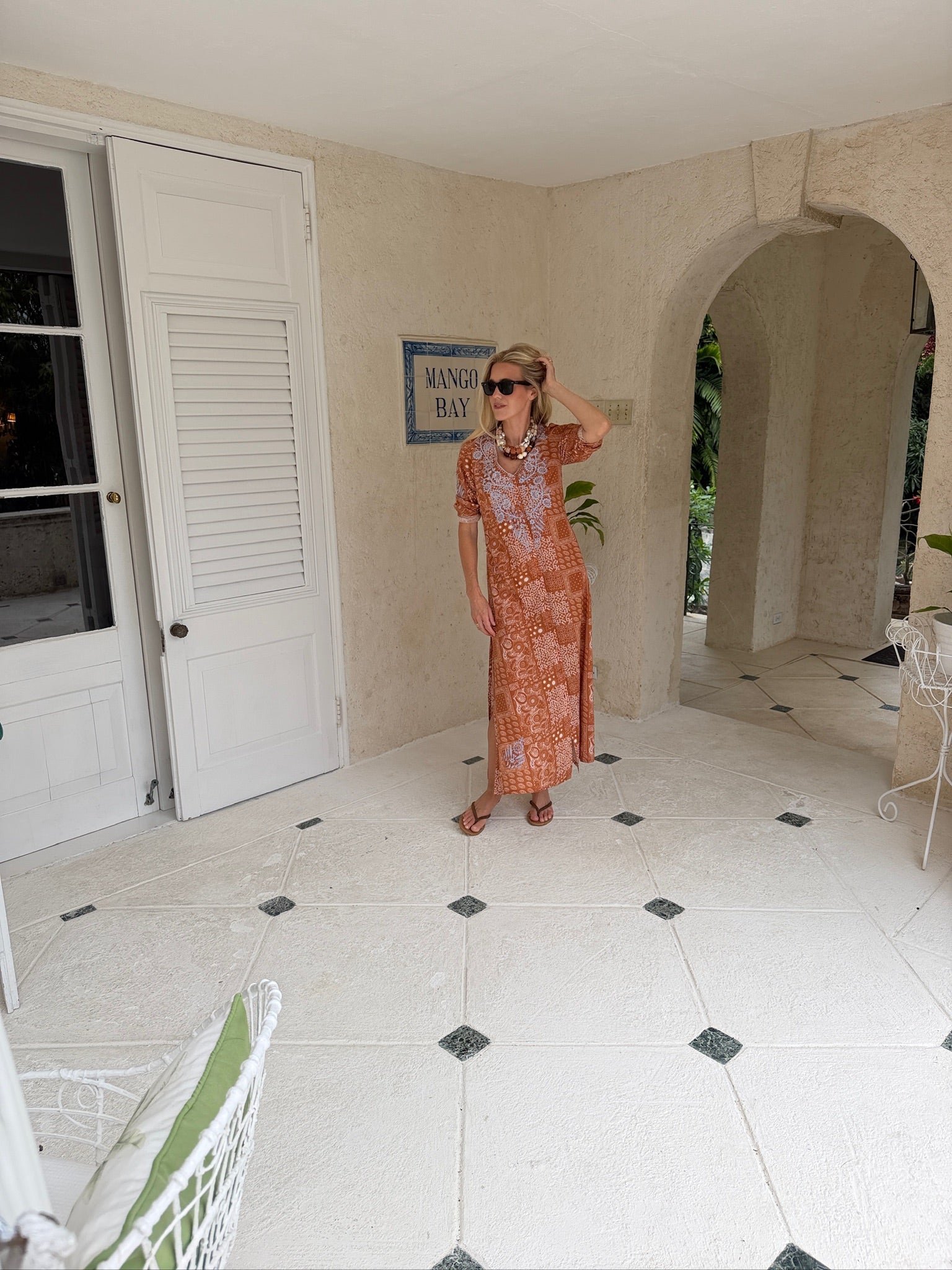 Chloe Caftan Mocha Bandana