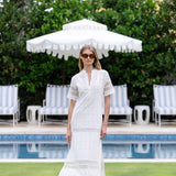 Short Sleeve Majorelle Eyelet - Blanc
