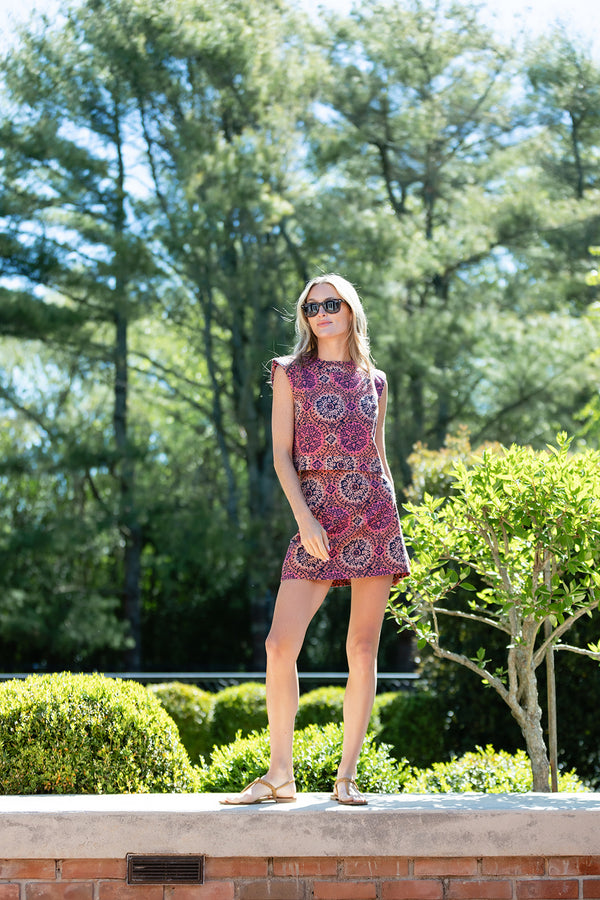 Gidget Mini Skirt - Fleur Kaleidoscope