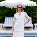 Short Sleeve Majorelle Eyelet - Blanc