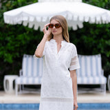 Short Sleeve Majorelle Eyelet - Blanc