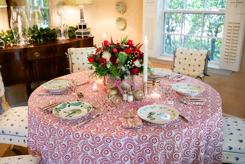 Rouge Fleur Provencale Tablecloth (Round & Rectangular)