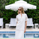 Short Sleeve Majorelle Eyelet - Blanc