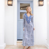Chloe Caftan Printed - Chambray Chamonix Fleur