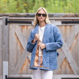 Hazel Wrap Jacket - Sapphire Blossom