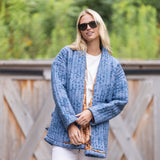 Hazel Wrap Jacket - Sapphire Blossom