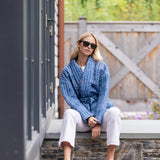 Hazel Wrap Jacket - Sapphire Blossom