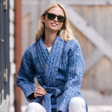 Hazel Wrap Jacket - Sapphire Blossom