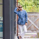 Hazel Wrap Jacket - Sapphire Blossom