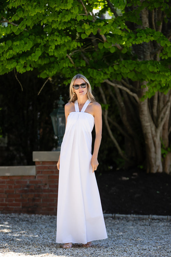 Elle Dress Poplin - Blanc