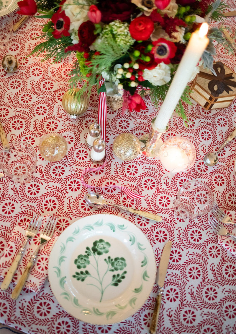 Rouge Fleur Provencale Tablecloth (Round & Rectangular)