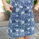 Gidget Mini Skirt - Peacoat Labyrinth