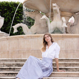 Luna Skirt Dupioni - Icy Silver