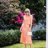 Slim Top Poplin - Tangerine Marbella