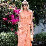 Slim Top Poplin - Tangerine Marbella