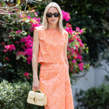 Park Avenue Skirt - Tangerine Marbella