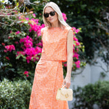 Slim Top Poplin - Tangerine Marbella