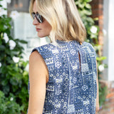 Slim Shell Top - Peacoat Labyrinth