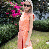 Slim Top Poplin - Tangerine Marbella