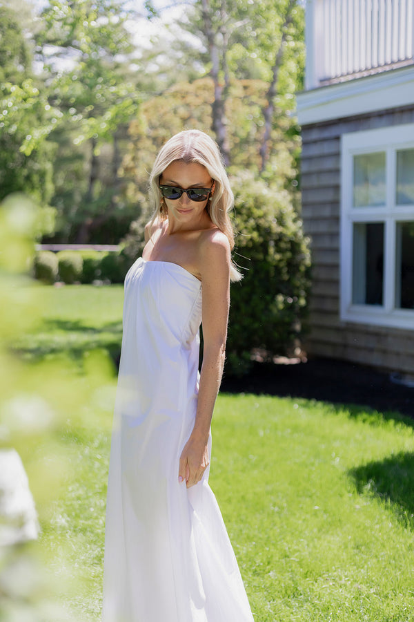 Elle Dress Poplin - Blanc
