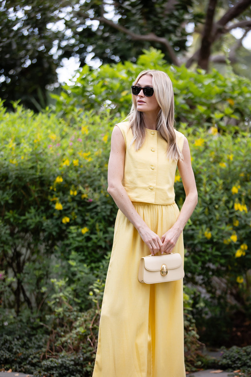 Blair Top Linen - Buttercup