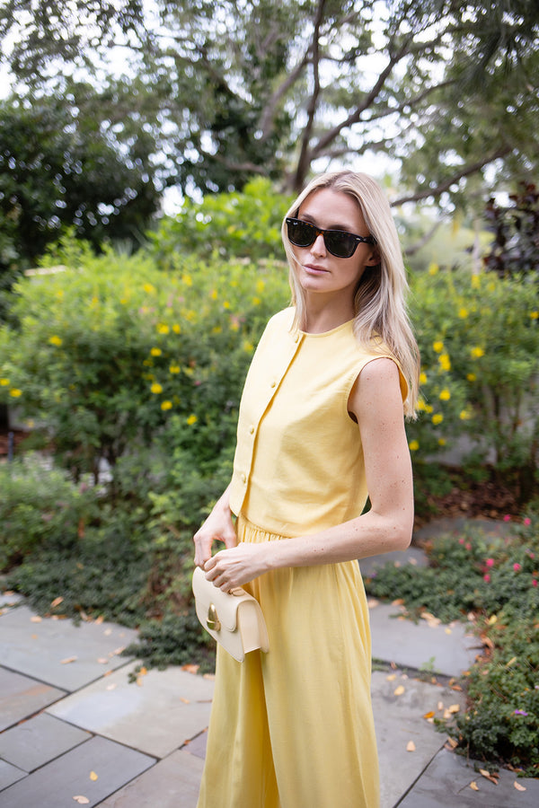 Blair Top Linen - Buttercup