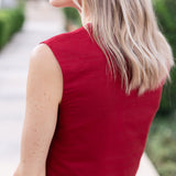 Blair Top Dupioni- Crimson