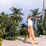 Ivy Pant Dupioni - Tobacco Bandana