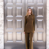 Long Sleeve Metallic Tunic - Gold