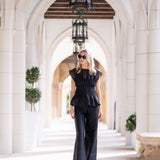 Ava Top Organza - Noir