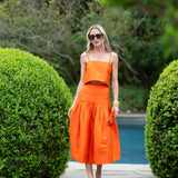 Circle Top Dupioni - Tangerine