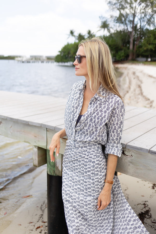 The JA Husband Shirt - Peacoat Aztec